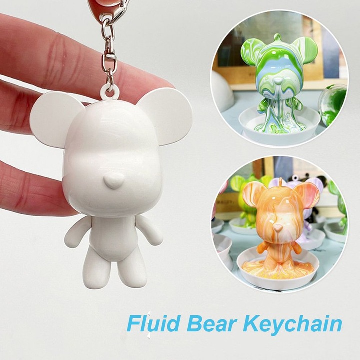 DIY kulcstartó készlet, erőszakos medve, véletlenszerű színek, ABS anyag