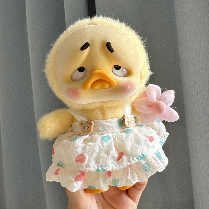 Sárga pliszírozott anyagú szoknya babáknak