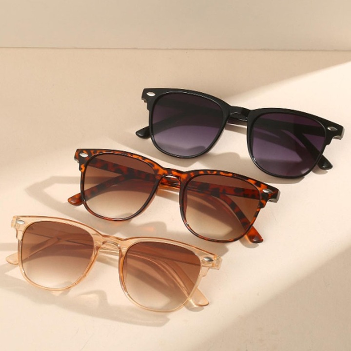 Ochelari de soare unisex MWAOWM, polarizati, UV400, design retro, set 3 bucati