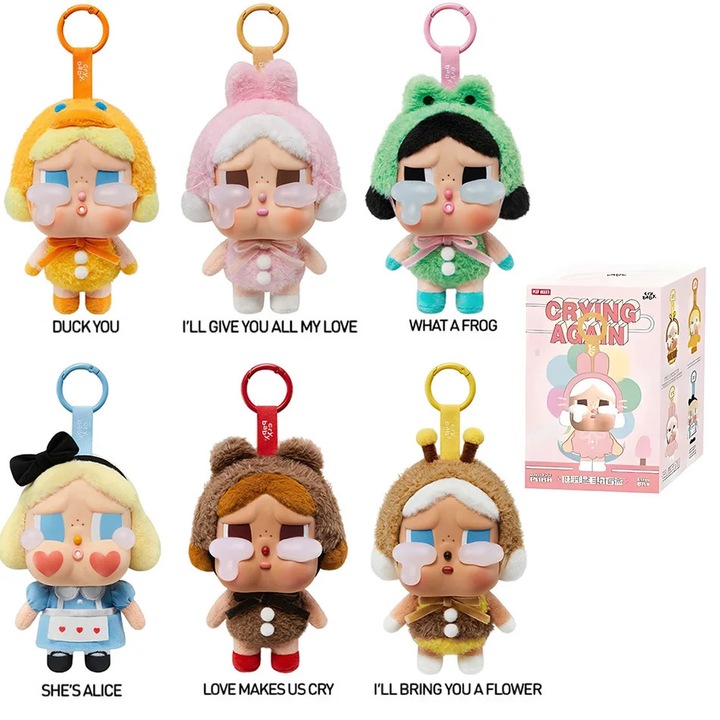 Kulcstartók, 6 stílus, 1 rejtett stílus, 13 cm, LABUB Monster POP Crybaby