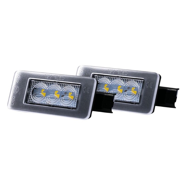 Set 2 bucati lampa numar LED, compatibil CITROËN, PEUGEOT, CLP13 HP SMOKED, AMIO-04556