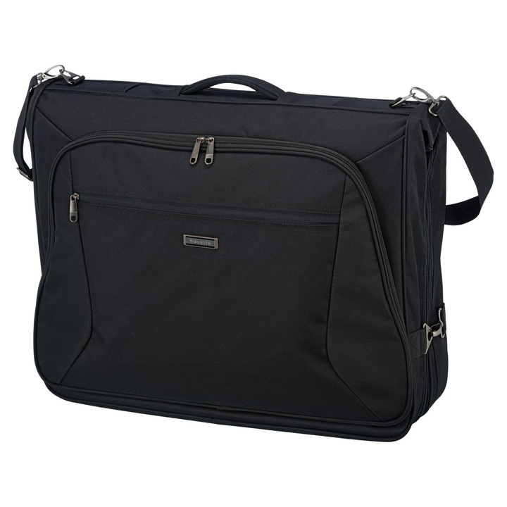 Geantă de voiaj Travelite Mobile pentru costume, negru, 15l, cu buzunare multiple