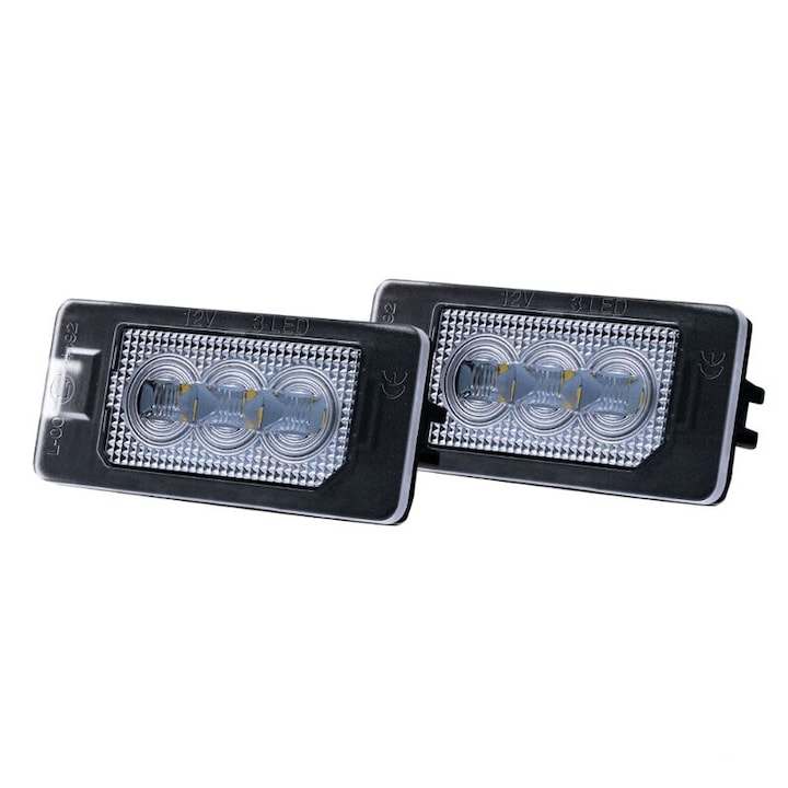 2 db LED-es rendszámtábla lámpa készlet, kompatibilis VAG, AUDI, VW, SEAT, SKODA, AMIO-04541