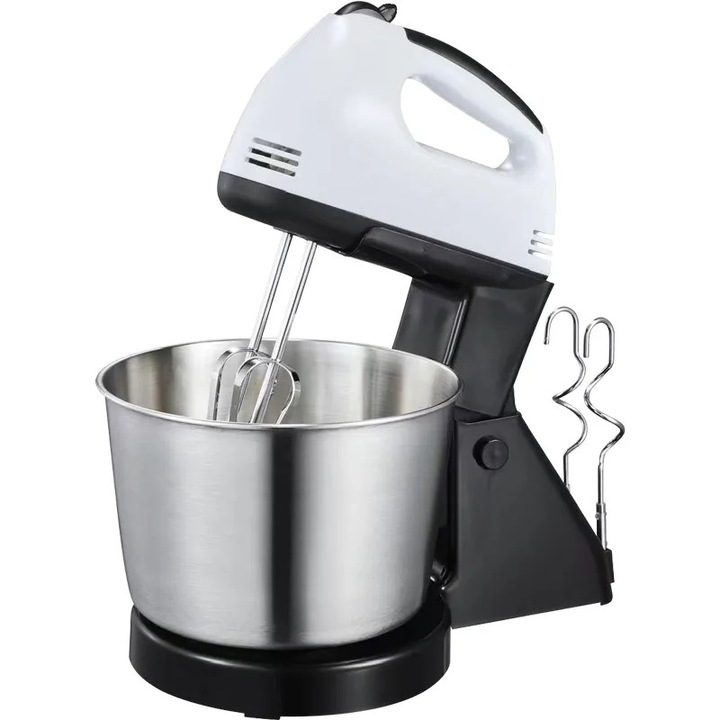 Mixer de înaltă performanță Rovitech, 300W, 7 trepte, 2 în 1, inox alb/negru