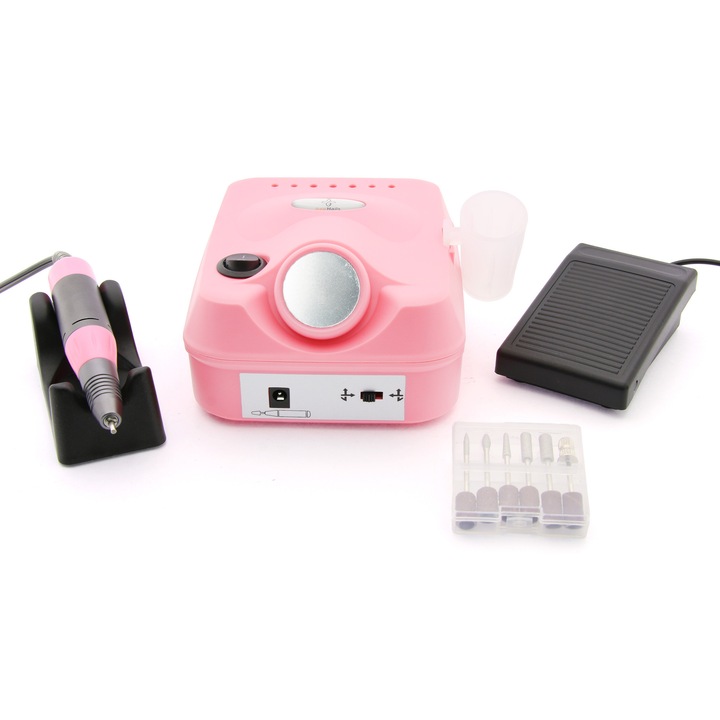 Електрическа пила за маникюр и педикюр Bee Nails, BN-335, 65w, 45000 об/мин, розова