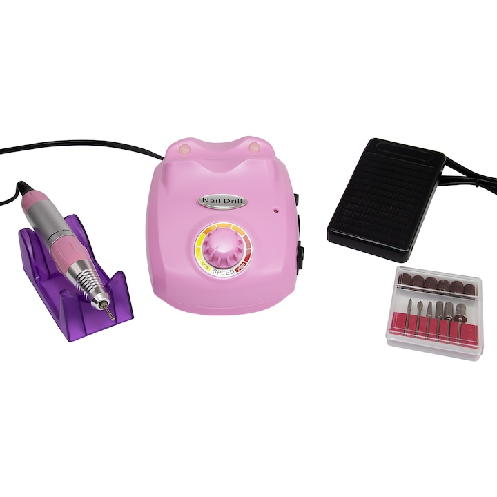 Електрическа пила за маникюр и педикюр 45000 оборота 65W, ZS-603, розов цвят