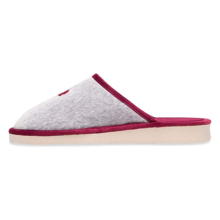 Papuci de dama Natural Style, NS-011, bumbac, talpa EVA, mov-gri, Gri, 38