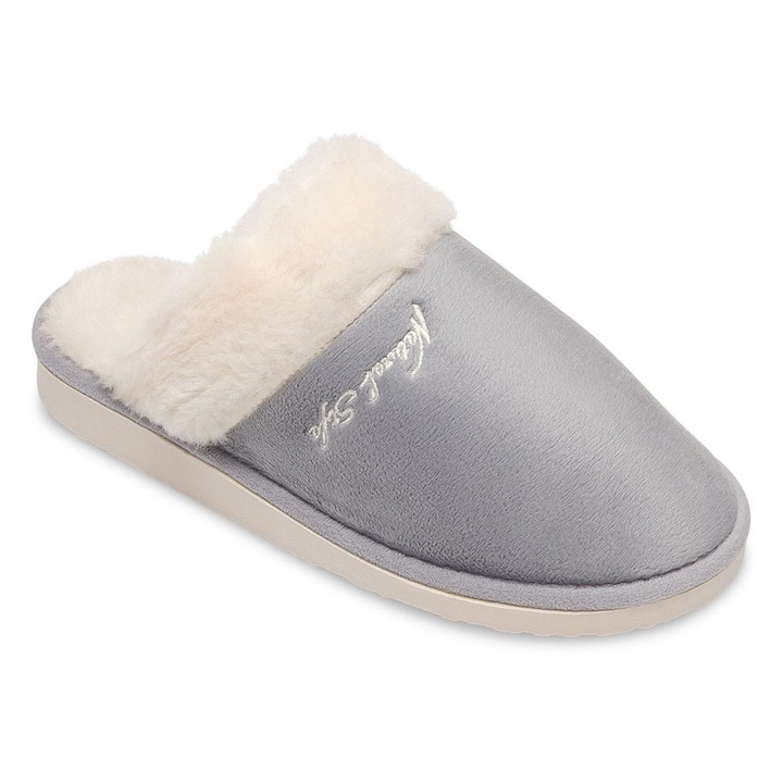 Papuci dama Natural Style bumbac, Gri, 40