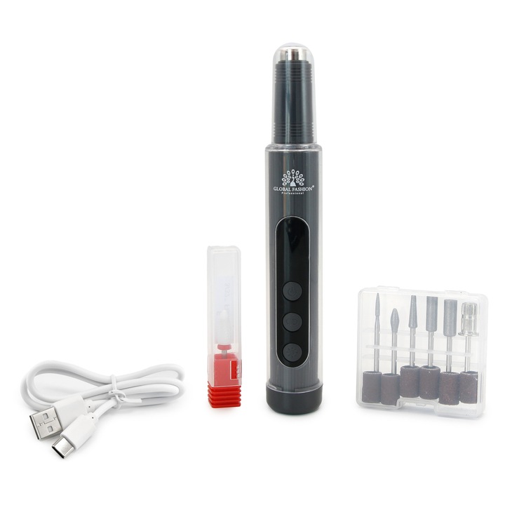 Freza-mandrina 2in1 si lanterna UV, Global Fashion, 3W, 18k rpm, GX15, gri