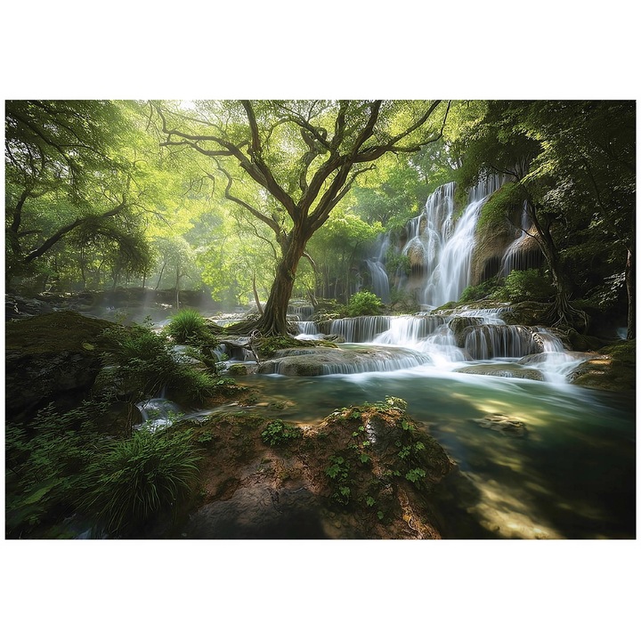 Fotótapéta, 3d, vízesés, természet, falra, szobába, tapéta, nappaliba, fal, dekoráció, 150x105 cm, 16049VX3