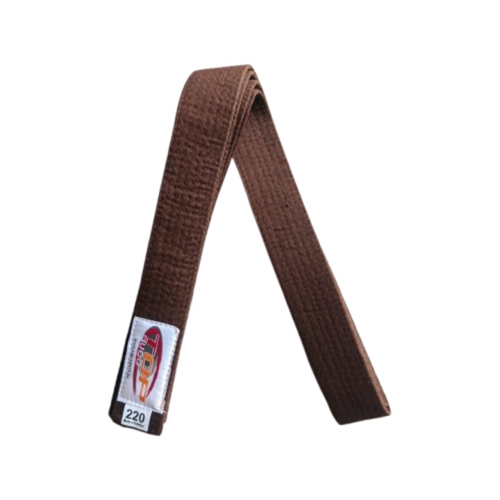 Centura din bumbac pentru kimono, Top Budo, lungime 220 cm, culoare maro