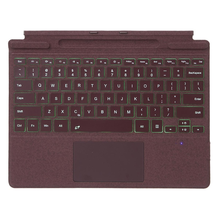 Husa cu tastatura Bluetooth 5.2 pentru MicroSoft Surface Pro 9 / 10 / 11 / 12, cu touchpad, iluminare, Auriu