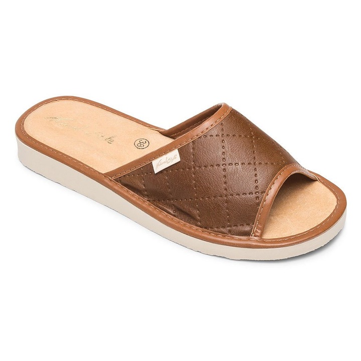 Papuci dama Natural Style, NS-112, naturala, maro, Maro, 37