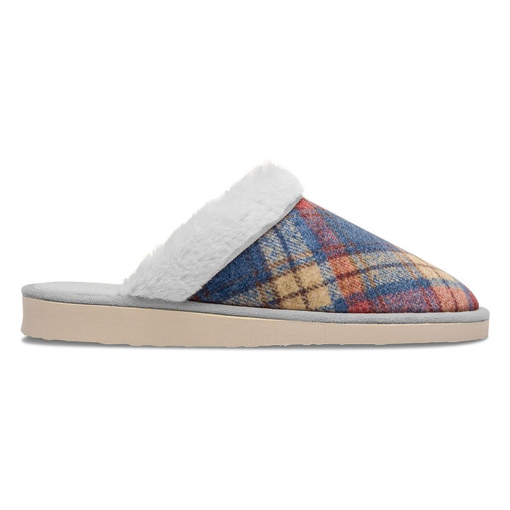 Papuci de Natural Style, NS-101, bumbac, Gri/Albastru, 37