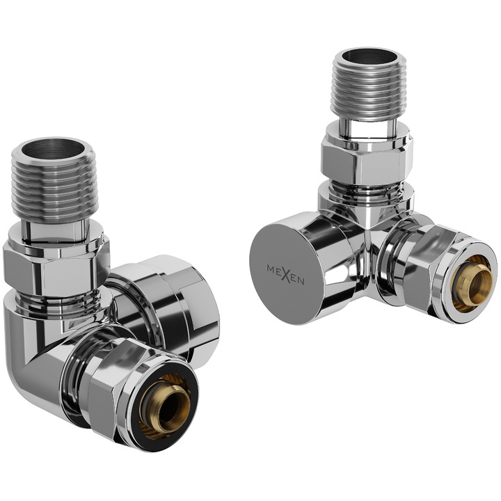 Supape de calorifere axiale Mexen, cromate, diametru G 1/2"