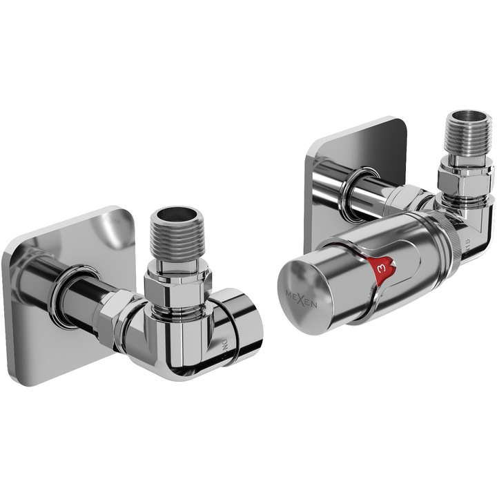 Set termostat ax cu capac S, Mexen, crom, 50x65x7mm