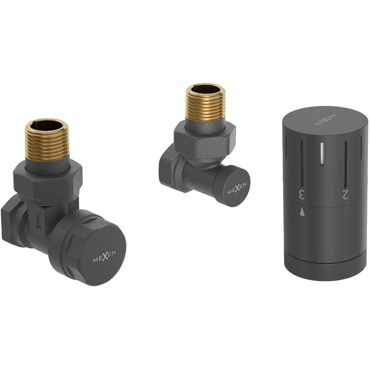 Set termostatic colțar Mexen G05, antracit, G 1/2"