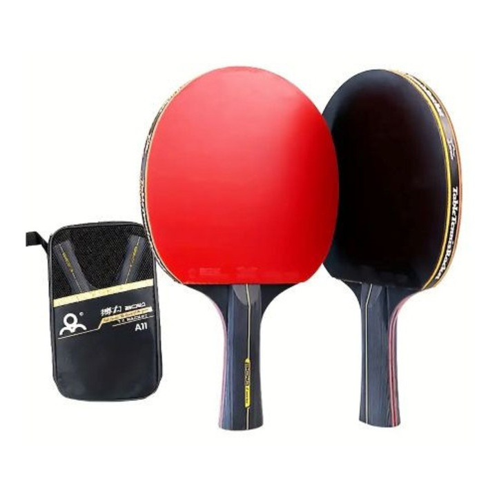 Set de două palete profesionale tenis de masă, geantă de transport inclusă