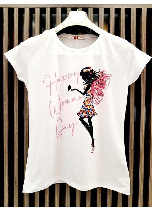 Дамска тениска, Честит ден на жената, Бял