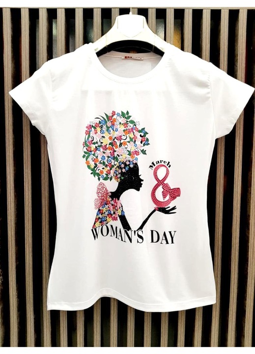 Дамска тениска, Ден на жената, 8 март, Бял