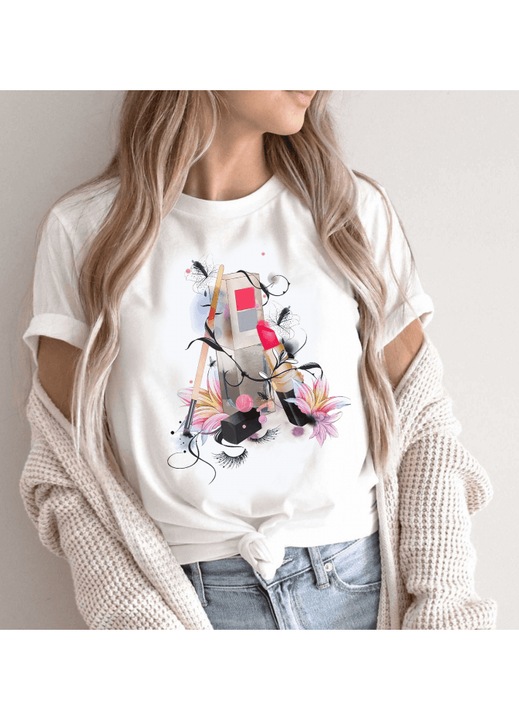 Дамска тениска, памук, бяла, Бял