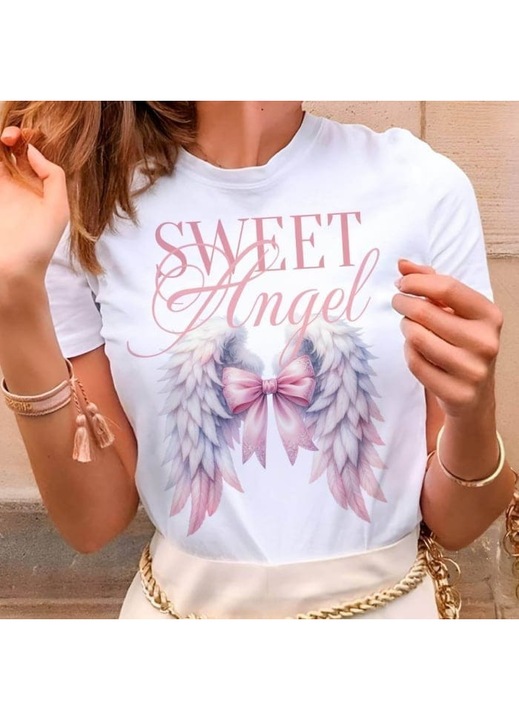 Дамска тениска Sweet Angel Бяла, Бял