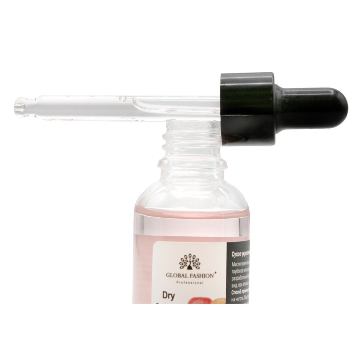 Ulei uscat pentru cuticule cu aroma de mere cu pipeta, Global Fashion, 15 ml