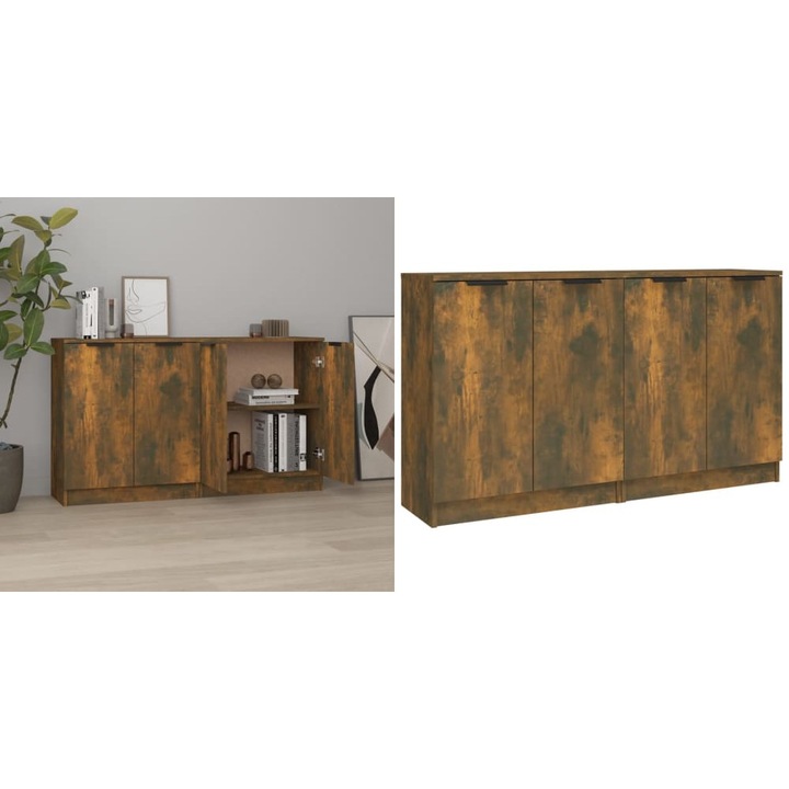 Servanta, stejar fumuriu, 60x30x70 cm, lemn prelucrat