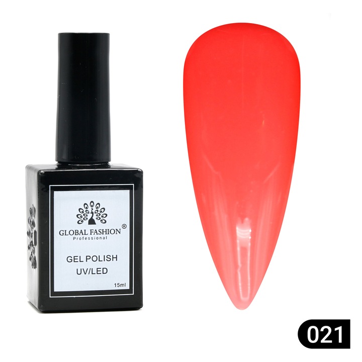 Oja semipermanenta Global Fashion, Gel polish Elite Glow 15 ml, 21