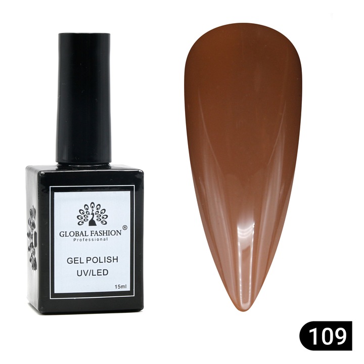 Oja semipermanenta Global Fashion, Gel polish Elite Glow 15 ml, 109