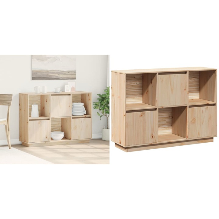 Servanta, 110, 5x35x80 cm, lemn masiv de pin