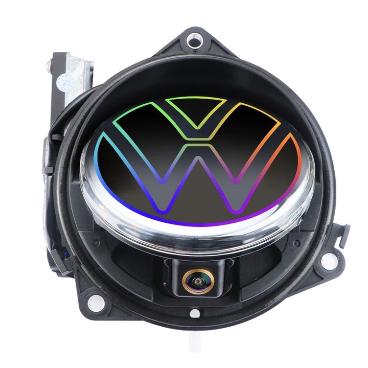 Камера за задно виждане Flip с RGB LED в емблемата на VW Passat B6, B7, CC, Golf 5, 6 – AHD 1080P/720P