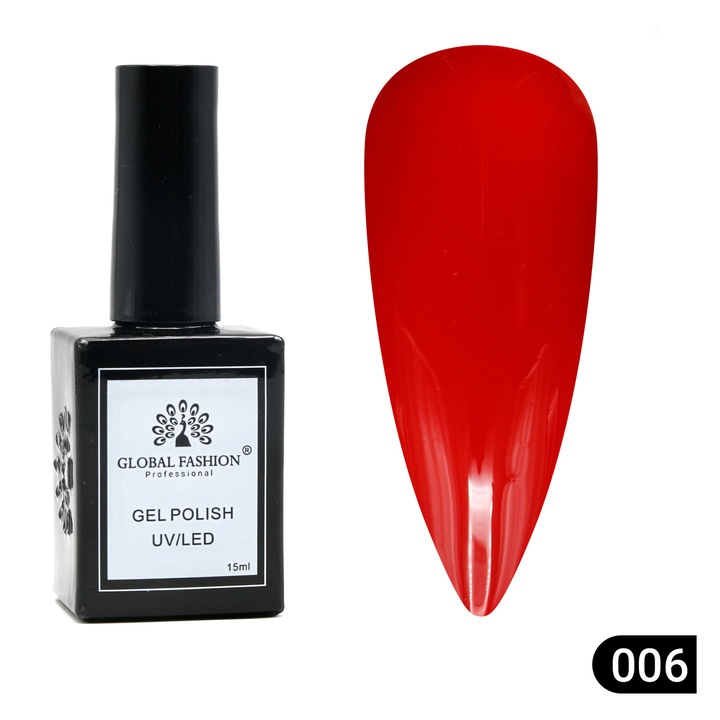 Oja semipermanenta Global Fashion, Gel polish Elite Glow 15 ml, 06