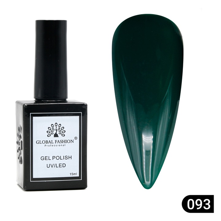 Oja semipermanenta Global Fashion, Gel polish Elite Glow 15 ml, 93