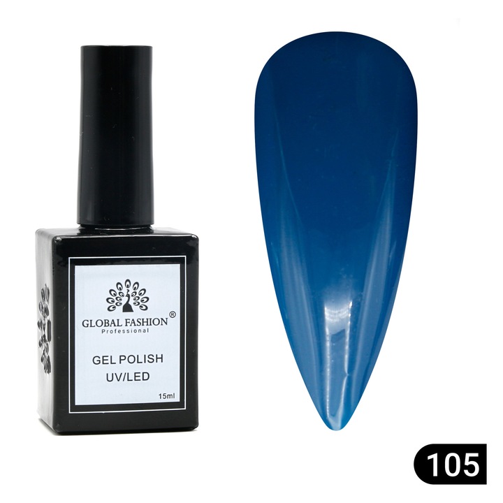 Oja semipermanenta Global Fashion, Gel polish Elite Glow 15 ml, 105