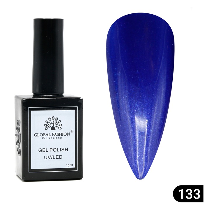 Oja semipermanenta Global Fashion, Gel polish Elite Glow 15 ml, 133