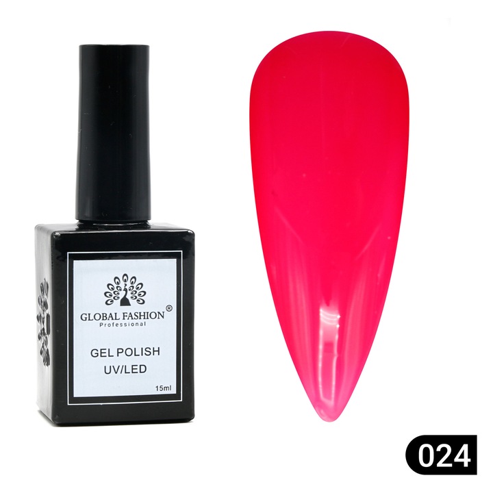 Oja semipermanenta Global Fashion, Gel polish Elite Glow 15 ml, 24