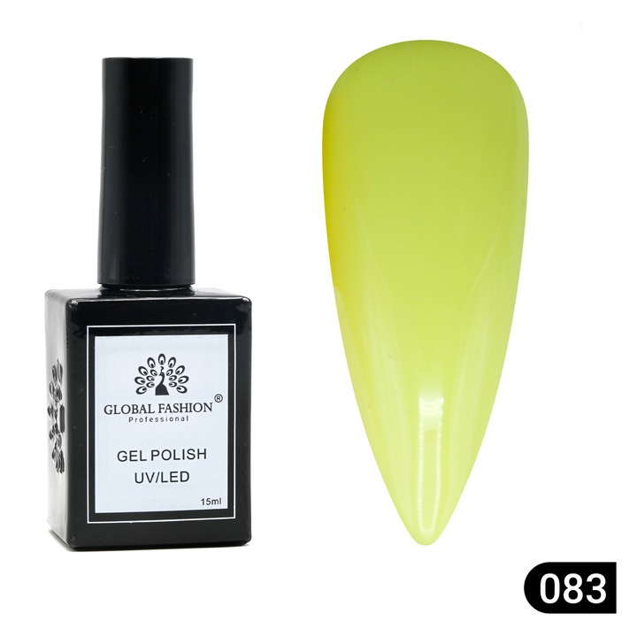 Oja semipermanenta Global Fashion, Gel polish Elite Glow 15 ml, 83