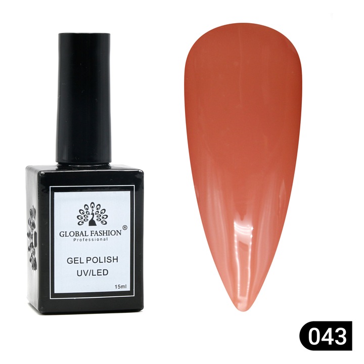 Oja semipermanenta Global Fashion, Gel polish Elite Glow 15 ml, 43