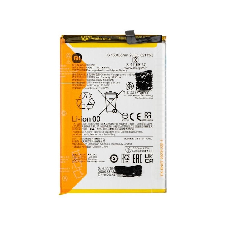 Akkumulátor Xiaomi Poco M6 4G / Redmi 13 BN5T szervizcsomag 1330102000137B