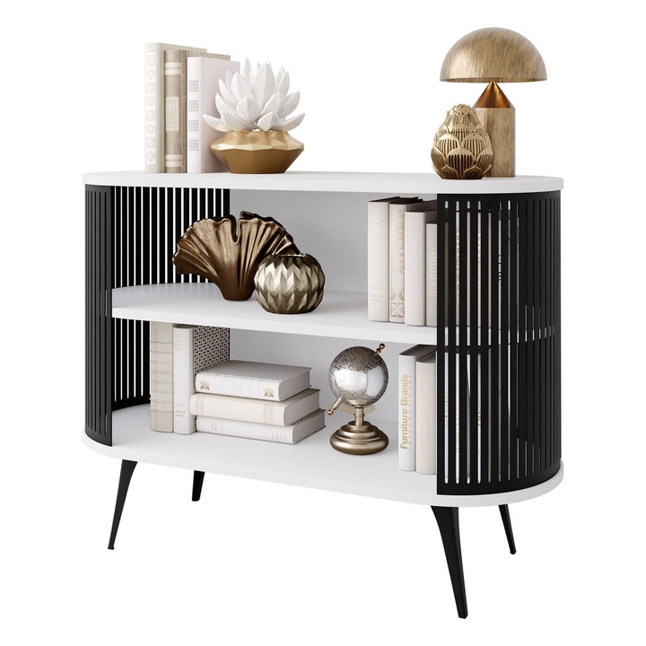 Comoda Mozimo, MIRJAN 24, negru / alb arctic, 40x120x90 cm