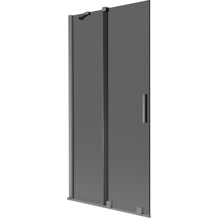 Paravan de cada Mexen Velar cu 2 panouri glisante, grafit, 95x150cm