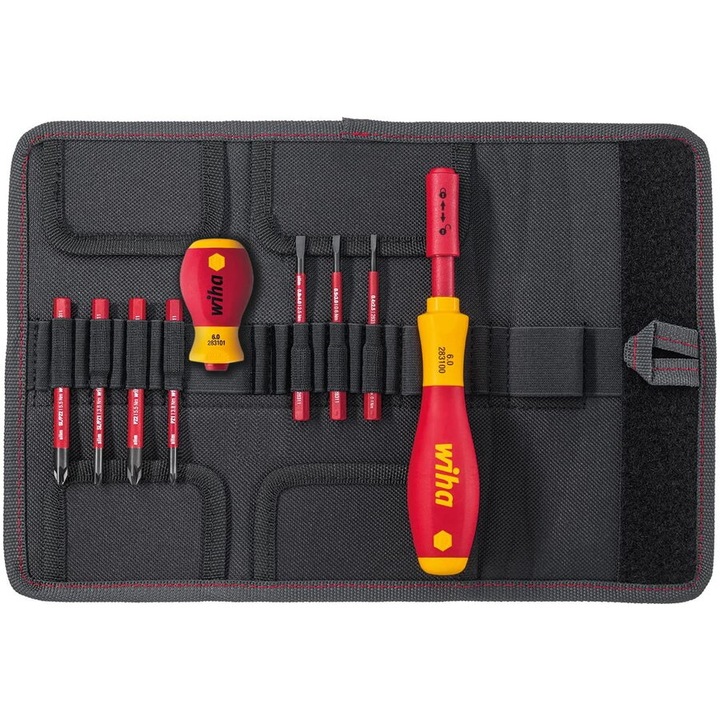 Wiha - Set surubelnite si biti, SlimVario, cu geanta pliabila, 10 piese [WH41232]