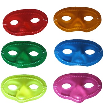 Set 6 masti plastic pentru petrecere - diverse culori, Radar 17705 Set 6 masti plastic pentru petrecere - diverse culori, Radar 17705