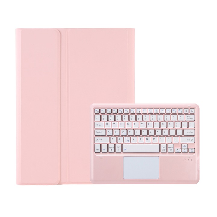 Husa cu tastatura Bluetooth 3.0 pentru Samsung Galaxy Tab S10 Ultra A910B-A, cu tastatura detasabila, piele PU, roz