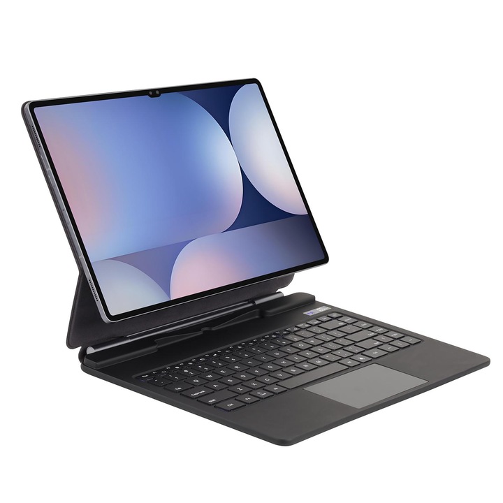 Husa cu tastatura Bluetooth 3.3 pentru Samsung Galaxy Tab S10 Ultra / S9 Ultra / S8 Ultra P910, piele PU, Negru