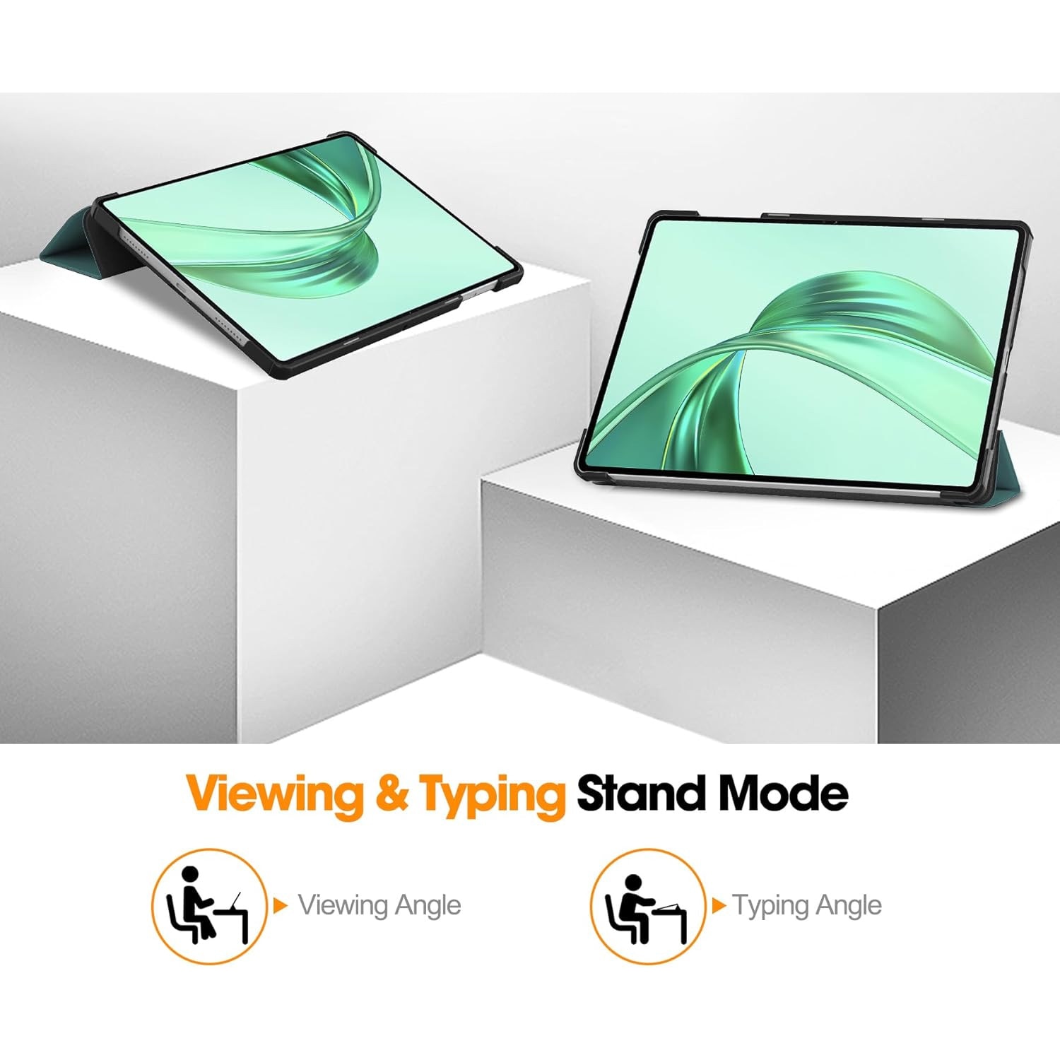 Husa Sigloo pentru tableta Honor Pad X9A, – Slim, Tri-Fold Magnetic, Piele Ecologica, Stand Reglabil, – Verde