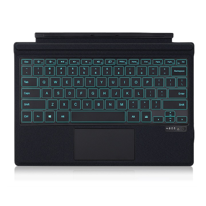 Husa cu tastatura Bluetooth 5.0 pentru Microsoft Surface Pro 3 / 4 / 5 / 6 / 7 / 7+ cu suport, iluminare