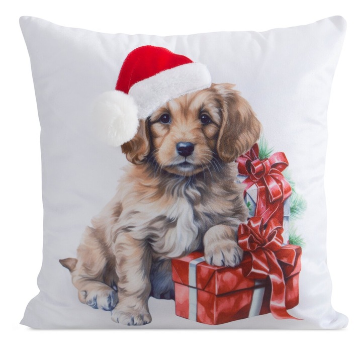 Karácsonyi mintás párnahuzat CHP214 45 x 45 Eurofirany fehér