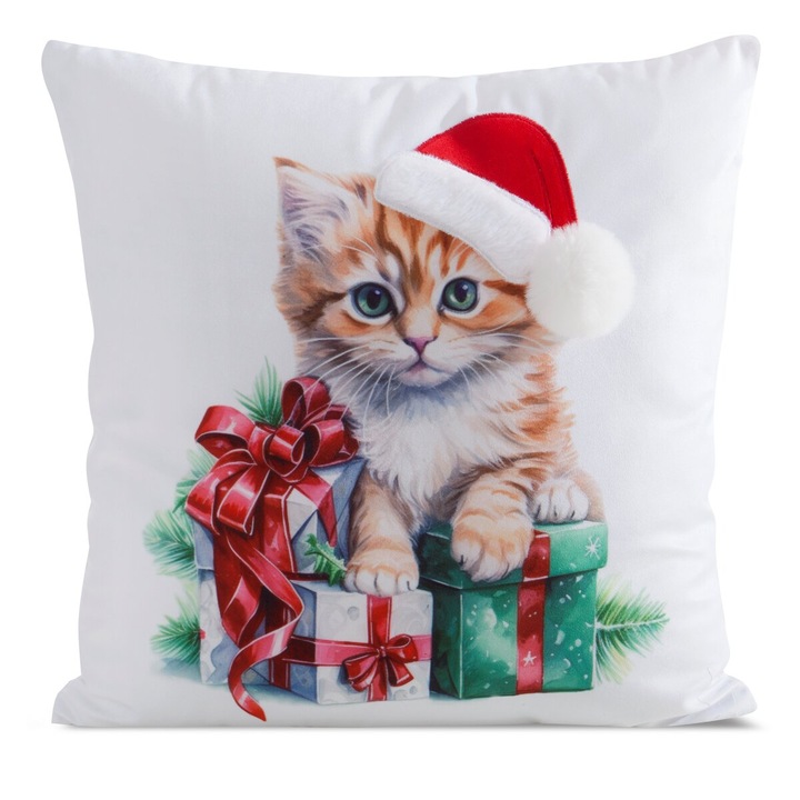 Karácsonyi mintás párnahuzat CHP215 45 x 45 Eurofirany fehér